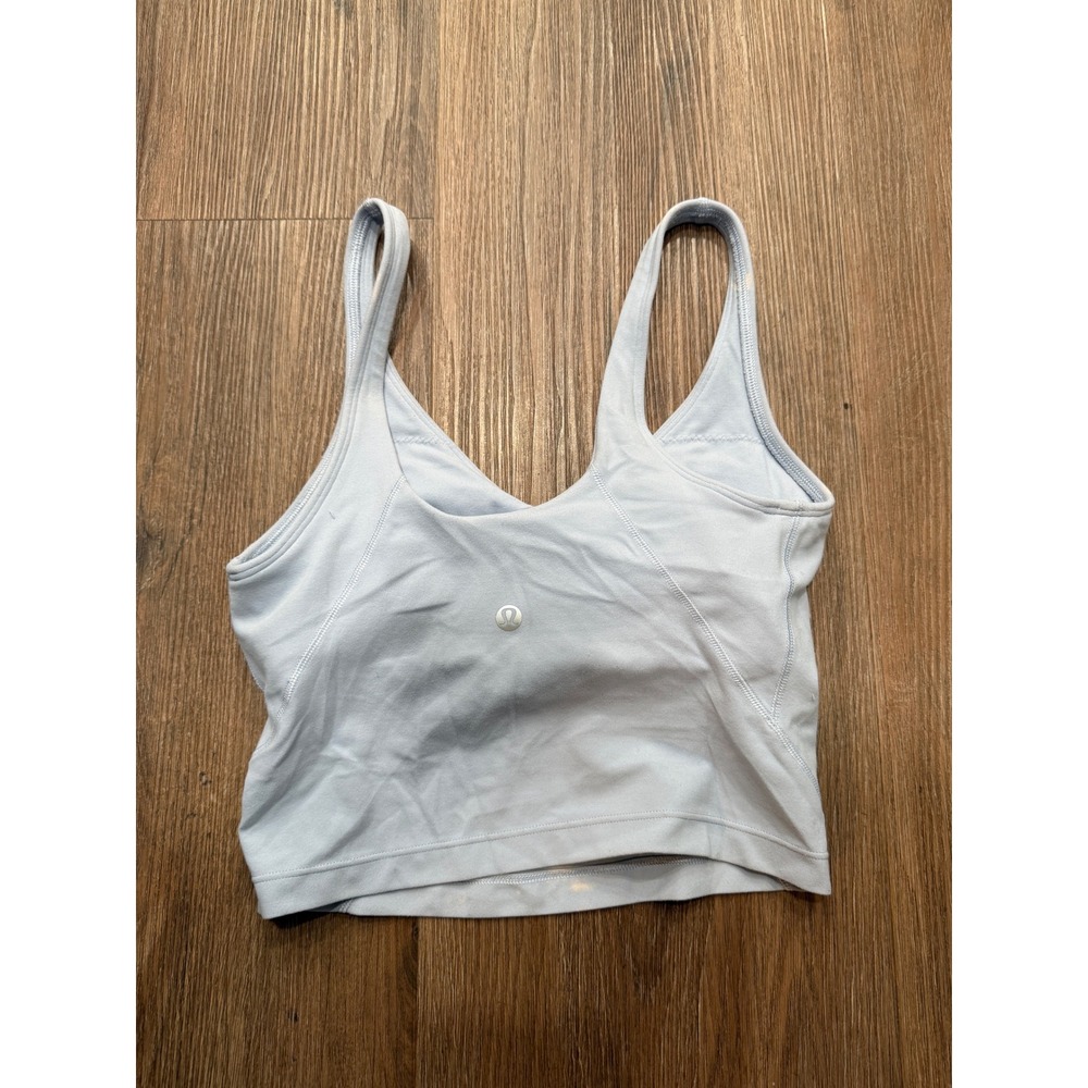 Lululemon Align Tank Top Light Blue Nulu Yoga Crop Bra LW1CWBS Size 2